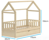 HUISBED - houten met lade - 80x160 cm