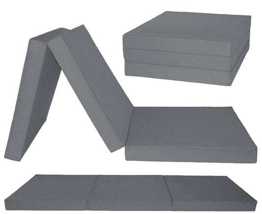 Logeermatras - Opvouwbaar, Comfortabel, 15cm Dikte - Grijs/195x80 cm