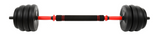 Halter- en Dumbbellset - 40kg Composiet - Zwart/Rood