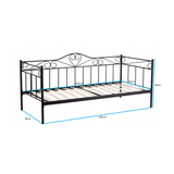 BEDFRAME - Metalen frame met hartdecoratie - Zwart - 90x200 cm