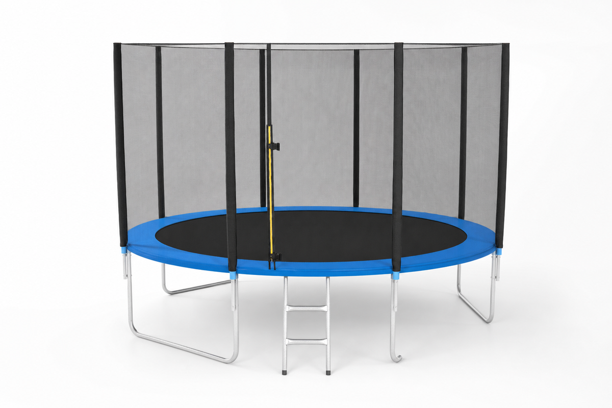 Trampoline - veiligheidsnet-ladder-150 kg - blauw-404 cm