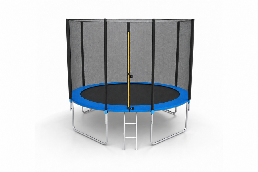 TRAMPOLINE - veiligheidsnet en ladder - blauw - 374 cm