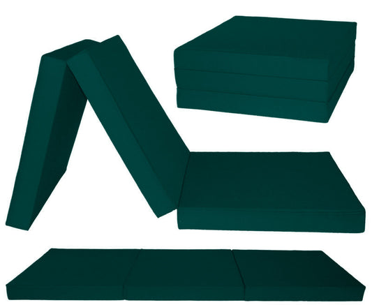 logeermatras - opvouwbaar met draagtas - groen/195x80 cm