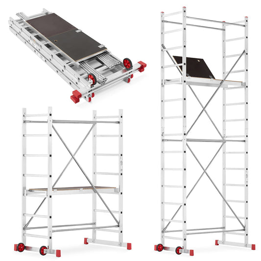 ROLSTEIGER - Aluminium - Antislip Platform - 5m Werkhoogte - Grijs