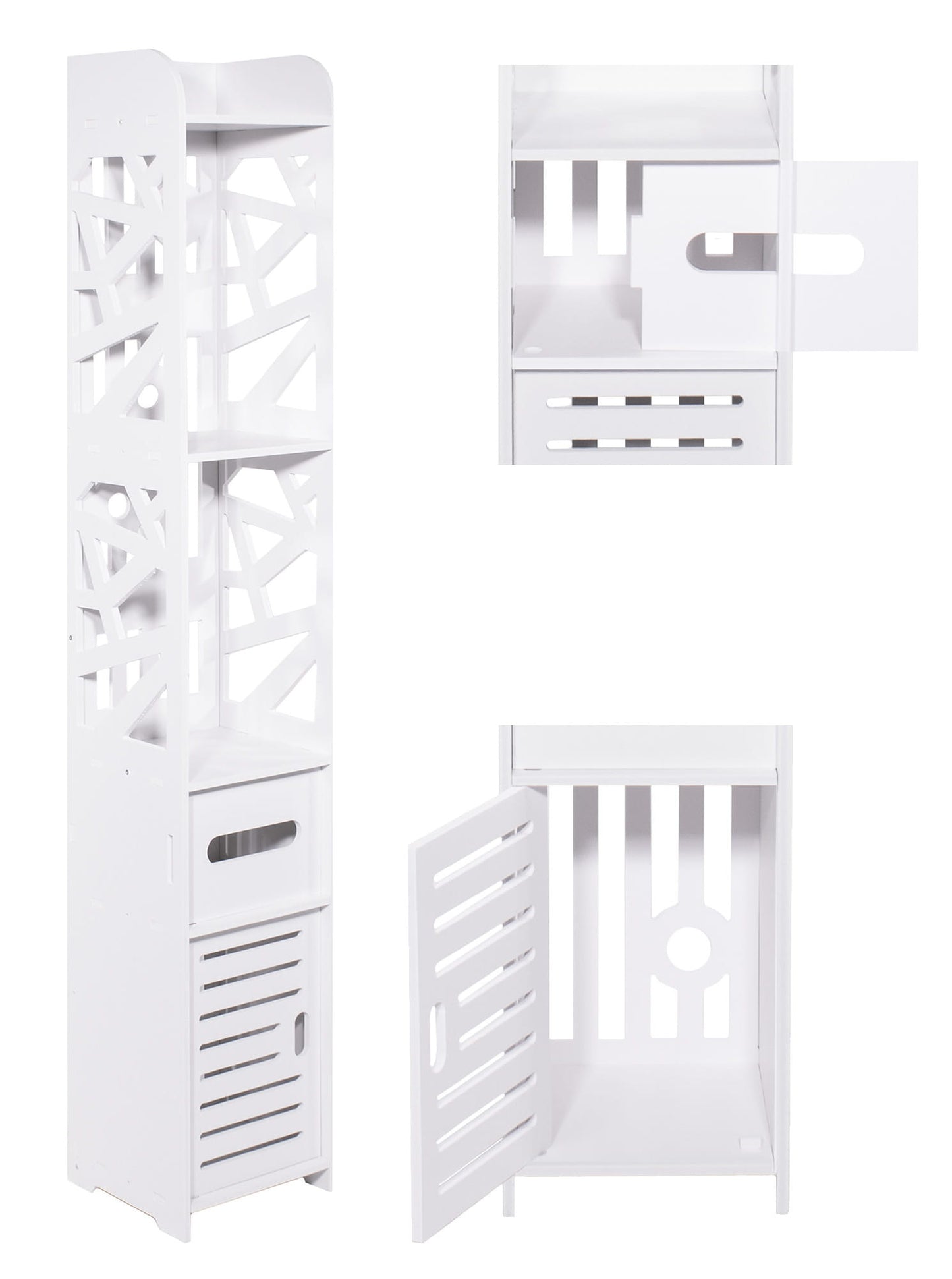 KAST - Semi-open - 5 planken - Wit - 120x20x20 cm
