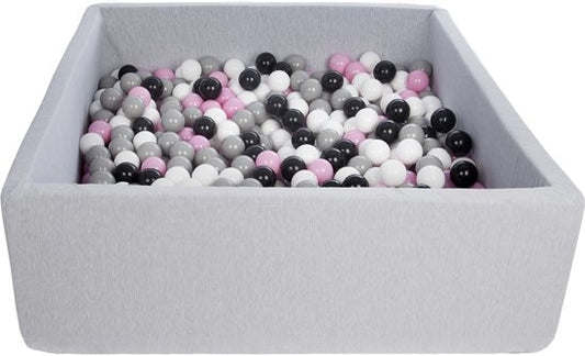 BALLENBAK - 600 ballen - 120x120 cm - wit/roze/grijs/zwart