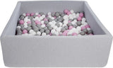ballenbak - 600 ballen - wit/roze/grijs - 120x120 cm