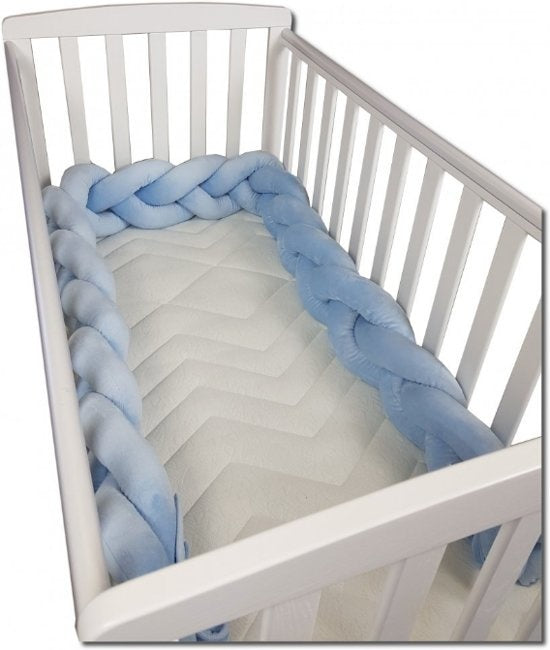 Bedbumper - Scandinavisch Design, Zacht Minky Polyester - Blauw 280 cm