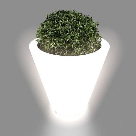BLOEMPOT - verlicht - polyethyleen - wit - 50x50x50 cm
