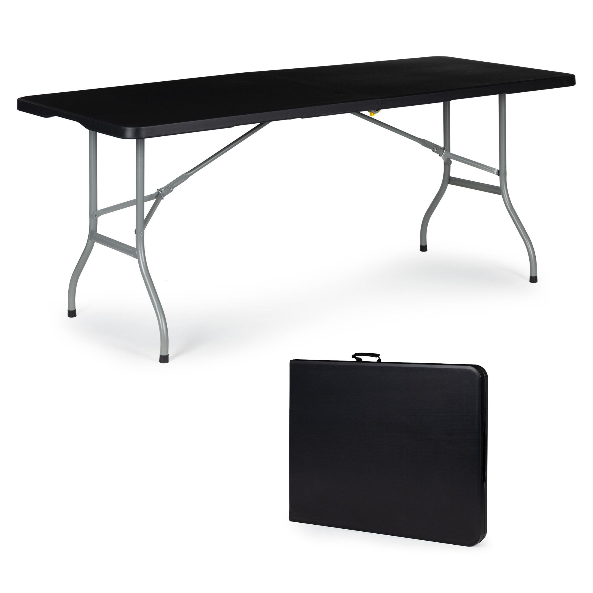 KLAPTAFEL - Stabiele HDPE-constructie - Zwart 153x70 cm