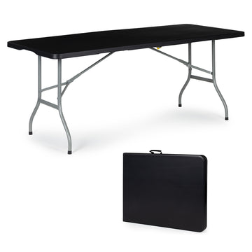 KLAPTAFEL - Stabiele HDPE-constructie - Zwart 153x70 cm