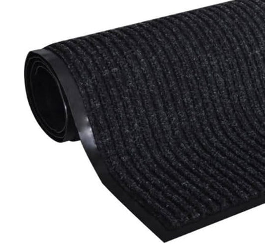 DROOGLOOPMAT - antislip rubber, geribbeld, duurzaam - zwart/120x180 cm