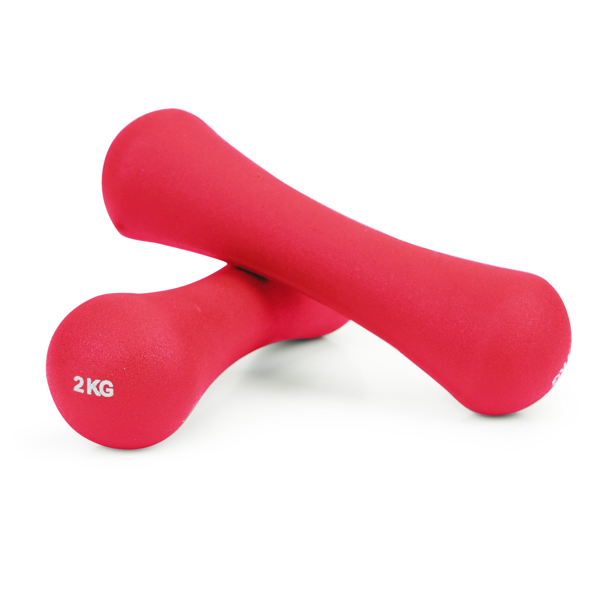 DUMBBELLS - Neopreen, 4kg, Comfortabele grip - Donker roze