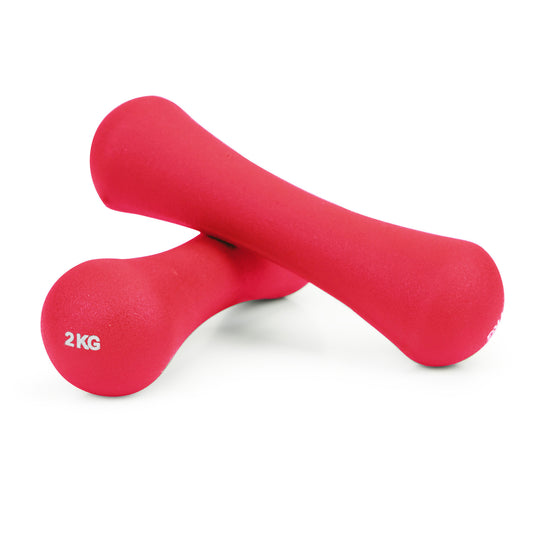 DUMBBELLS - Neopreen, 4kg, Comfortabele grip - Donker roze