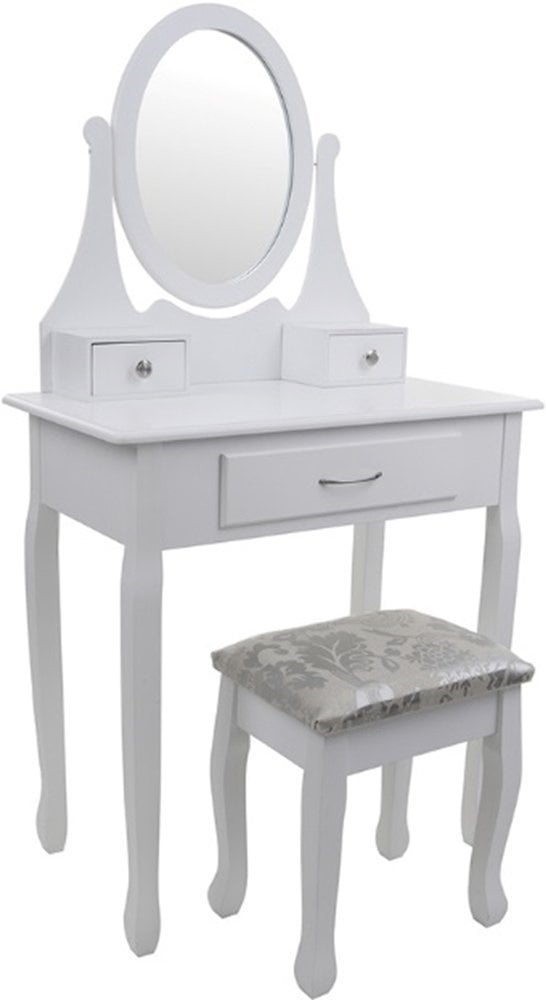 Kaptafel - kantelbare spiegel & 3 lades - wit