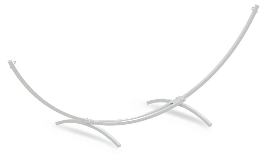 HANGMATFRAME - gepoedercoat staal, 220 kg draagvermogen - wit, 300x130 cm