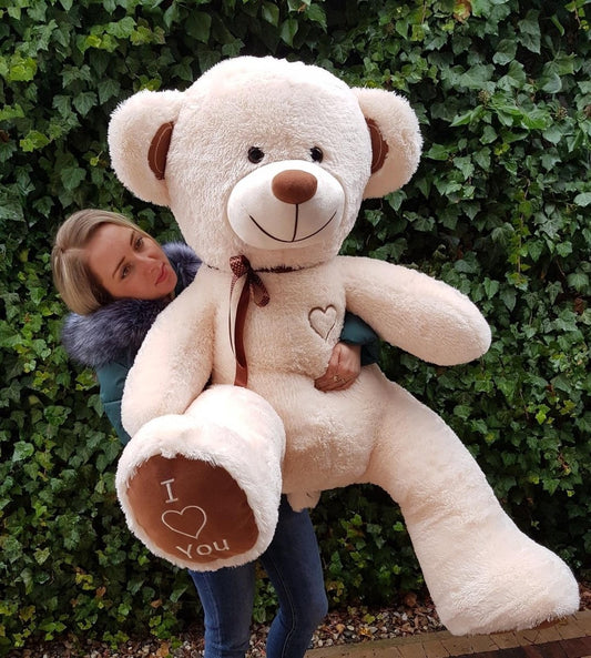 KNUFFELBEER - 160cm - I Love You - Grijs