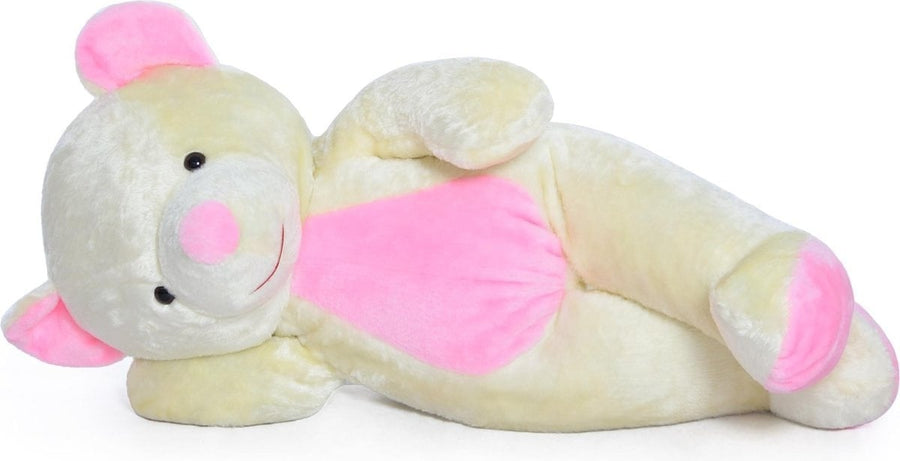 Knuffelbeer - 155cm Realistische Look - Wit/Roze