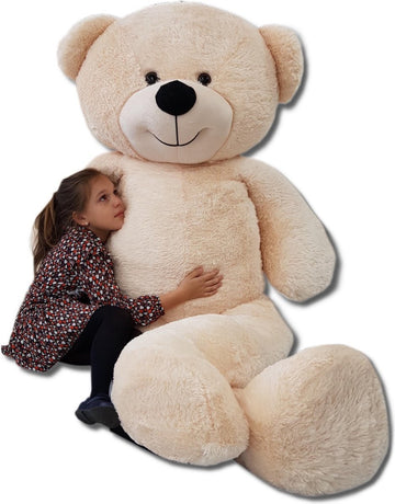 XXL teddybeer - 220 cm hoogwaardig pluche anti-allergisch - beige-roze