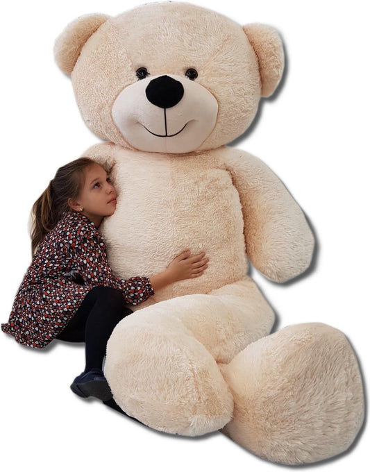 XXL teddybeer - 220 cm hoogwaardig pluche anti-allergisch - beige-roze