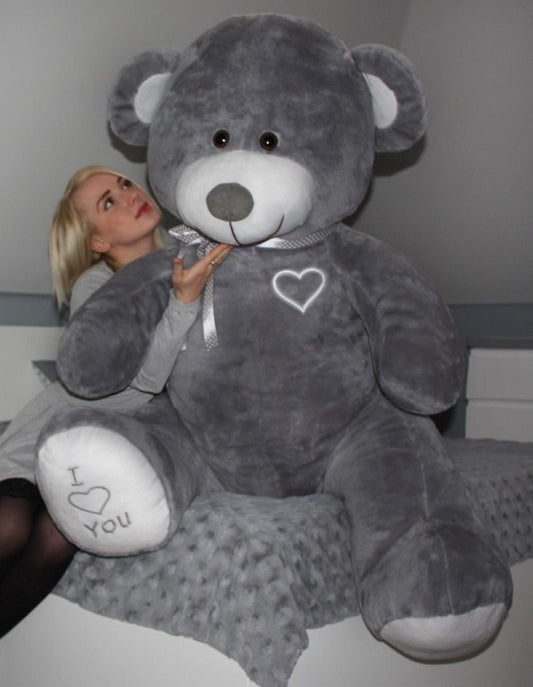 Teddybeer - i love you tekst - roze - 190 cm
