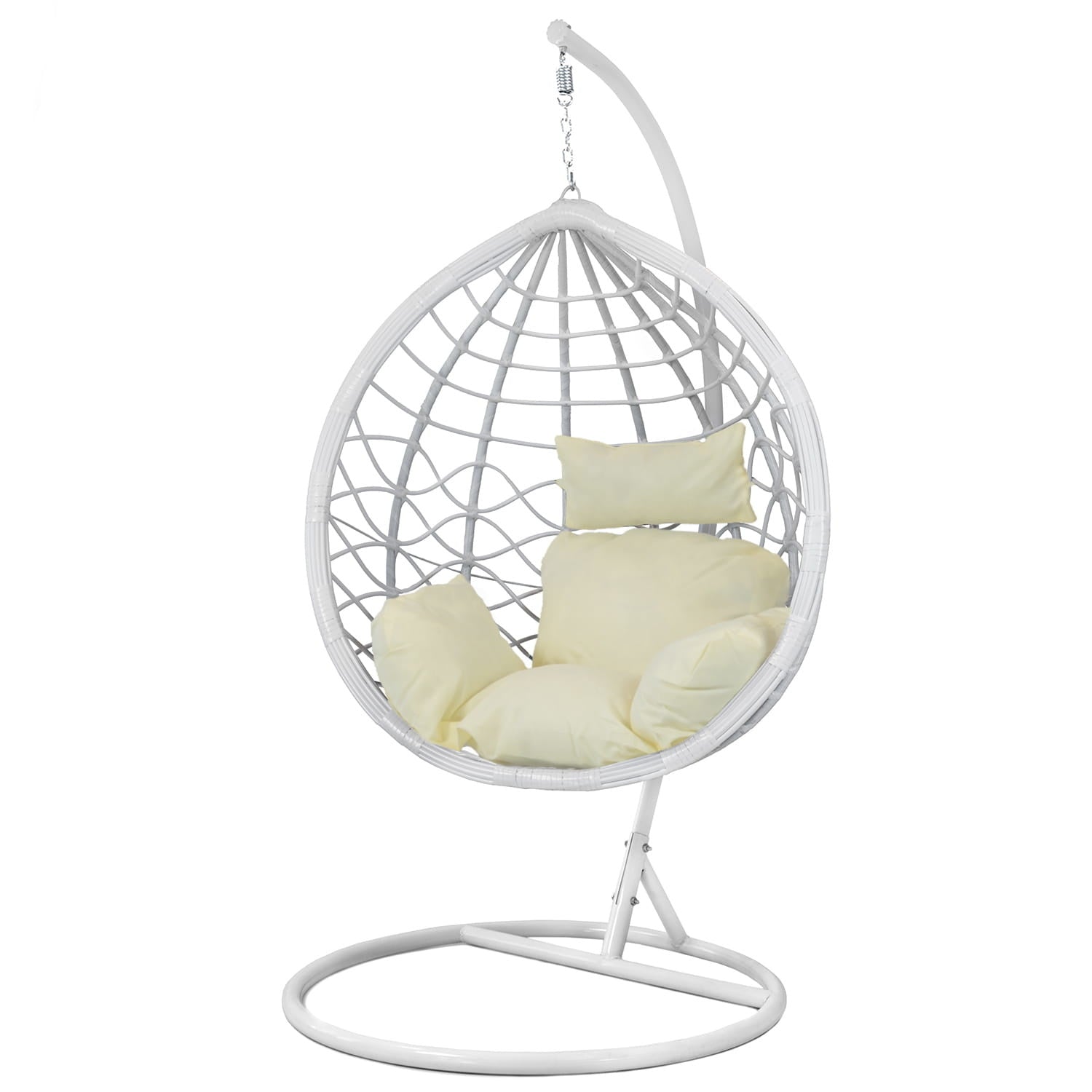 HANGSTOEL - Staalconstructie 125kg - Wit/Beige