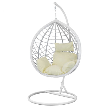 HANGSTOEL - Staalconstructie 125kg - Wit/Beige