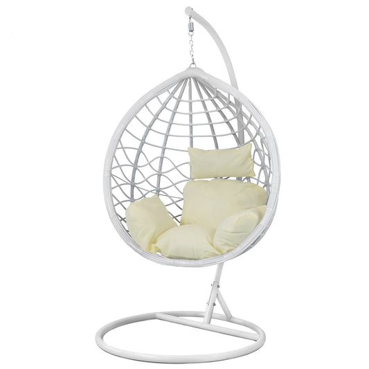 HANGSTOEL - Staalconstructie 125kg - Wit/Beige