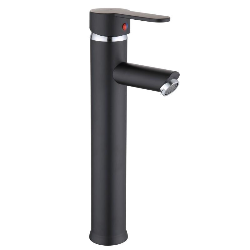 Wastafelkraan - keramische kop 40mm - zwart/chroom