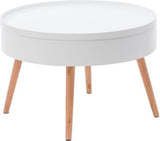 SALONTAFEL - Verwijderbaar tafelblad - Opbergruimte - Wit
