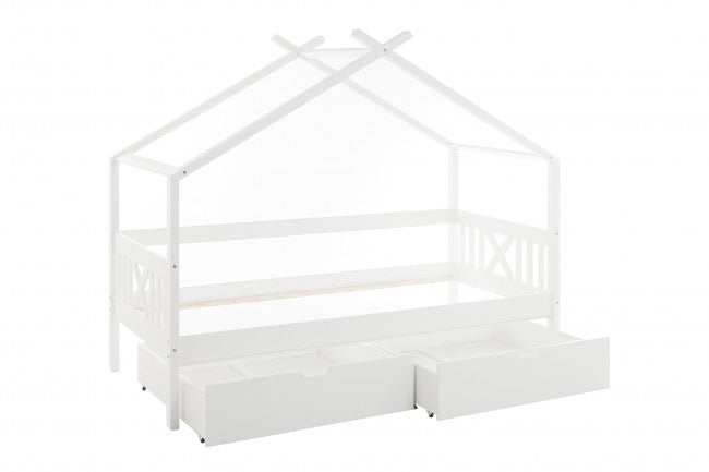 HUISBED - 2 opberglades - wit - 90x200 cm