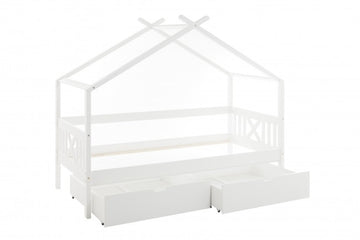 HUISBED - 2 opberglades - wit - 90x200 cm