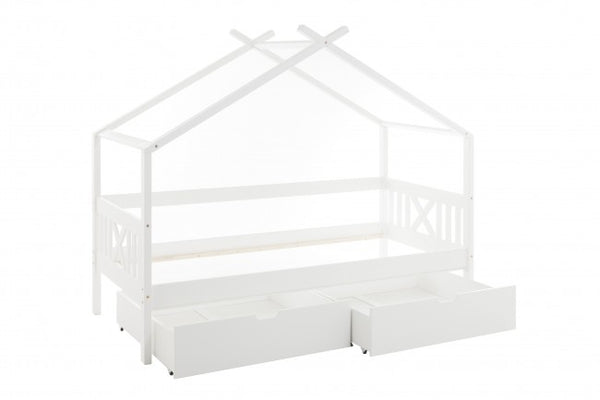 HUISBED - 2 opberglades - wit - 90x200 cm