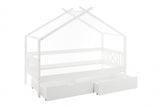 HUISBED - 2 opberglades - wit - 90x200 cm