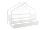 HUISBED - grenenhout met logeerbed lade - wit 90x200 cm