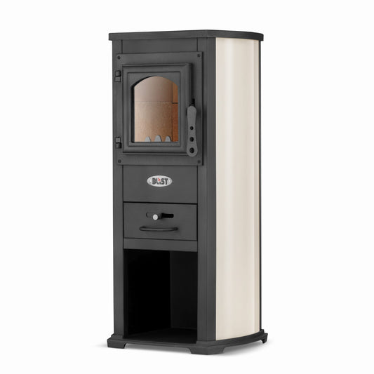 Houtkachel - 6,6 kW Vermogen - Rood/Beige/Antraciet