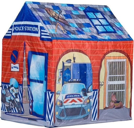 Kinder speeltent - politie thema - blauw & rood - 95x72x102 cm