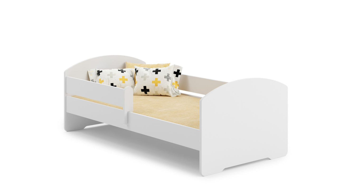 PEUTERBED - Veiligheid met Hekje - Wit/160x80 cm