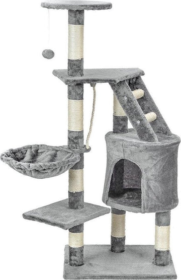 Krabpaal - 6 slaapplateaus met sisal-koord - Grijs 117,5 cm