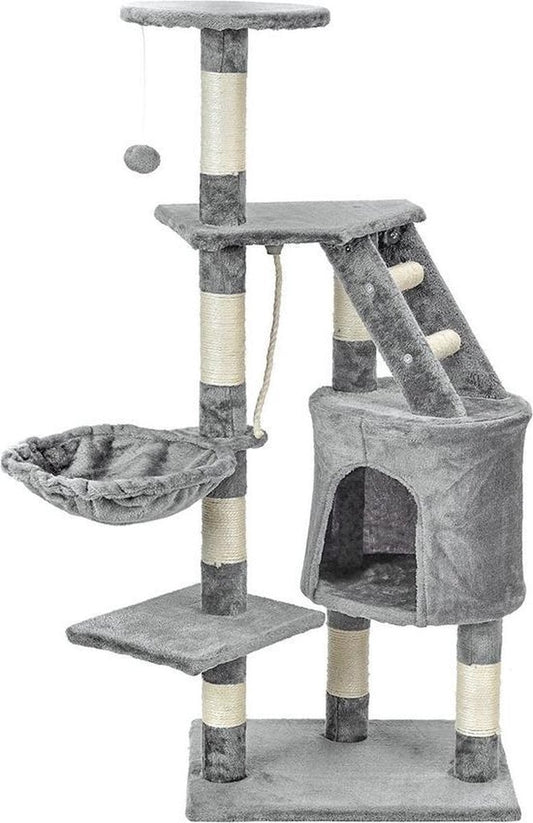 Krabpaal - 6 slaapplateaus met sisal-koord - Grijs 117,5 cm