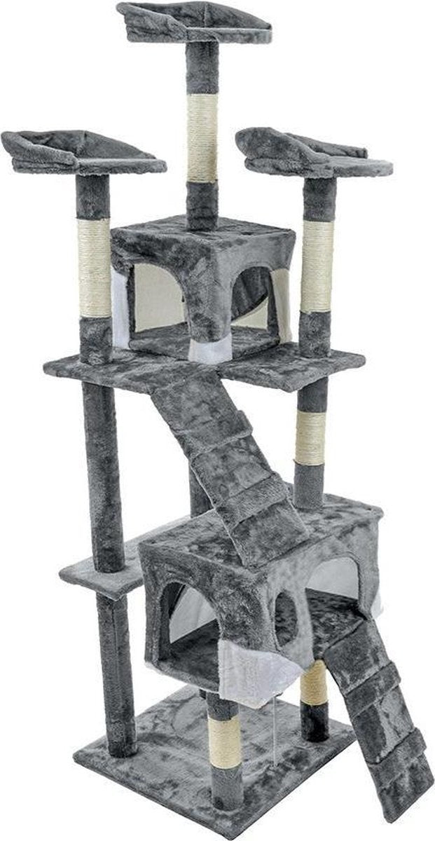 KRABPAAL - 7 plateaus - sisal-koord - grijs - 170 cm