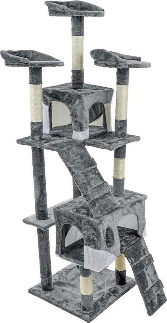 KRABPAAL - 7 plateaus - sisal-koord - grijs - 170 cm