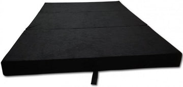 Logeermatras - opvouwbaar, wasbare hoes, 200x120x10 cm - zwart
