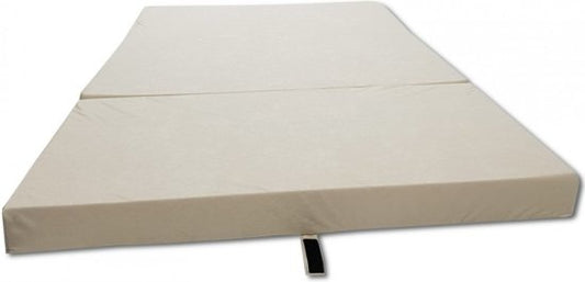 Logeermatras - Opvouwbaar, Comfortabel, Wasbare Hoes - Creme 200x80x10 cm