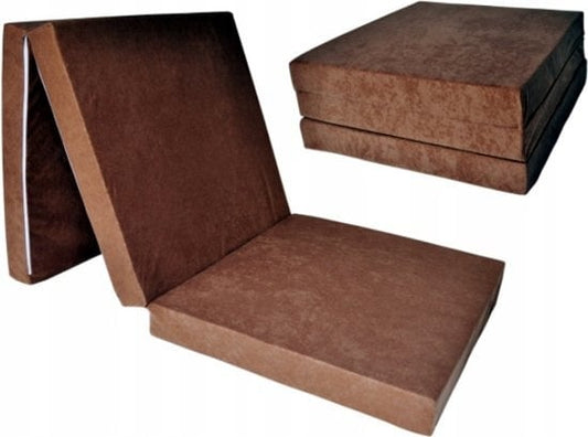 Logeermatras Opvouwbaar 15cm Dikke Foam Bruin 195x80cm