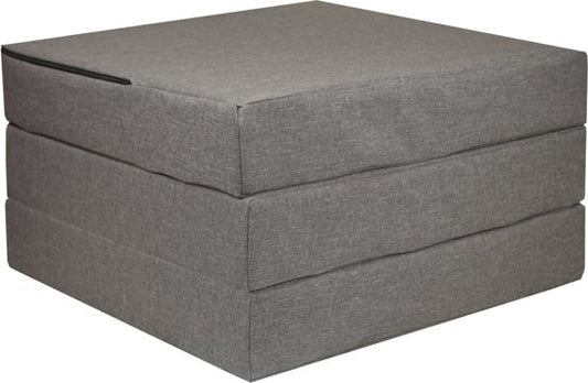 Logeermatras - opvouwbaar, comfortabel, wasbare hoes - grijs 195x65 cm