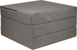 Logeermatras - opvouwbaar, comfortabel, wasbare hoes - grijs 195x65 cm