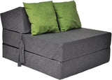 Logeermatras - Opklapbaar, 15 cm Dik, Wasbare Hoes - Grijs/200x70x15 cm