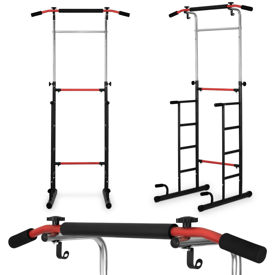 PULL-UP BAR - Verstelbare Hoogte 146-222 cm - Staalconstructie - Zwart
