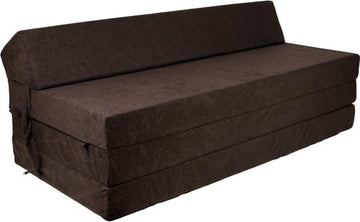 Opvouwbaar matras - wasbare hoes - bruin - 200x120x10 cm